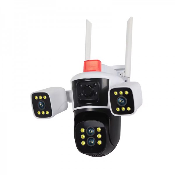 كاميرة مراقبة ب ثلاث عدسات 360 درجة تعمل بالطاقة الشمسية