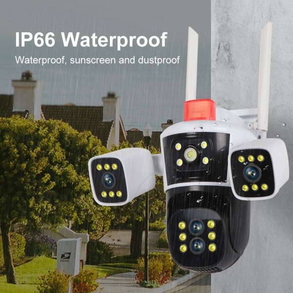 كاميرة مراقبة ب ثلاث عدسات 360 درجة تعمل بالطاقة الشمسية