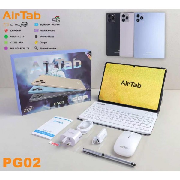 تابلت Air Tap PG02 بكيبورد و ماوس بلوتوث ضمان عام مجموعة هدايا