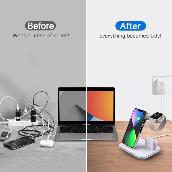 شاحن لاسلكي قاعدة شحن لاسلكية 3 في 1