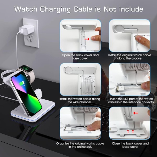 شاحن لاسلكي قاعدة شحن لاسلكية 3 في 1