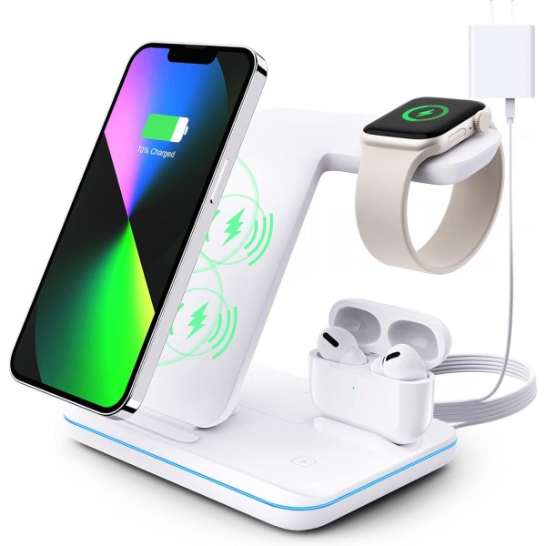 شاحن لاسلكي قاعدة شحن لاسلكية 3 في 1