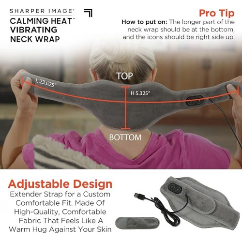 CALM HEAT MASSAGER NECK WRAP وسادة تدفئة هادئة للرقبة متعددة الوظائف لتخفيف الألم