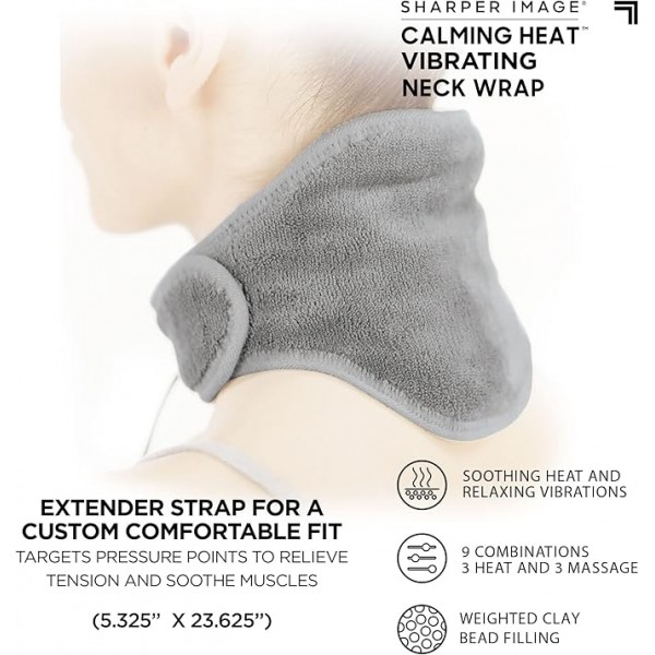 CALM HEAT MASSAGER NECK WRAP وسادة تدفئة هادئة للرقبة متعددة الوظائف لتخفيف الألم