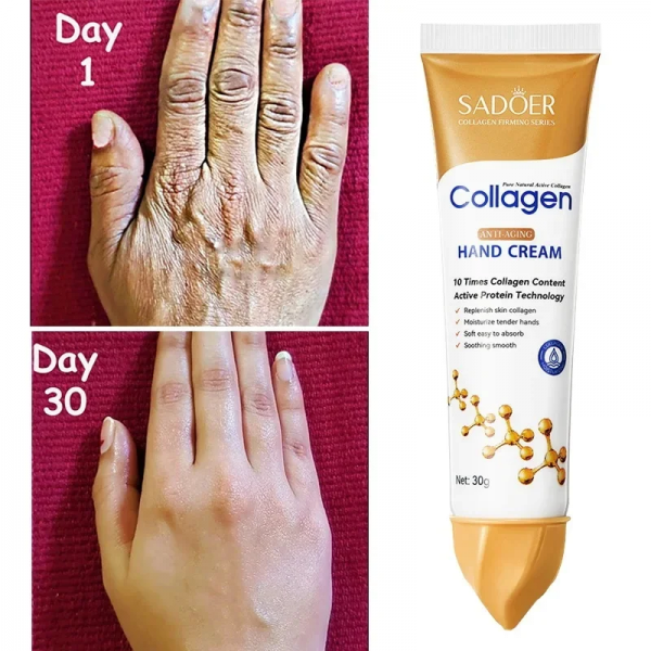عرض 4 قطعة قطعة كريم اليدين المضاد للشيخوخة والكولاجين النشط من سادوير ANTI AGING COLLAGEN HAND CREAM