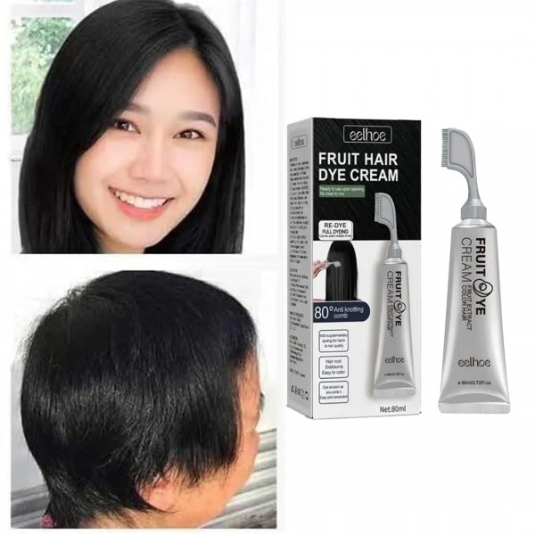 عرض 3 كريم صبغ الشعر بالفاكهة الطبيعية اسود