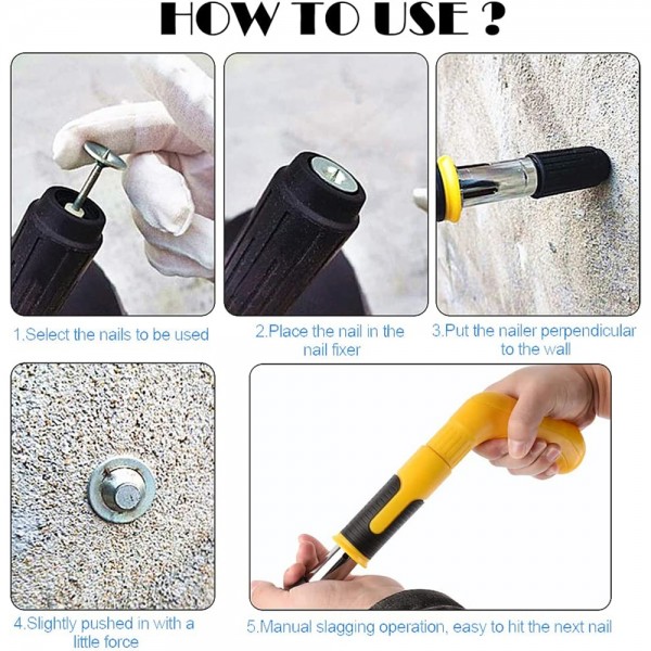 عرض 2 مسدس مسامير ستيل Steels Nail Shooting Gun